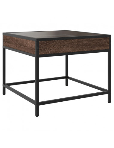 Tavolino da Salotto con LED Infinity Rovere Marrone 50x50x41 cm