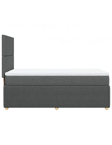 Giroletto a Molle con Materasso Grigio Scuro 90x190 cm Tessuto