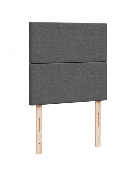 Giroletto a Molle con Materasso Grigio Scuro 90x190 cm Tessuto