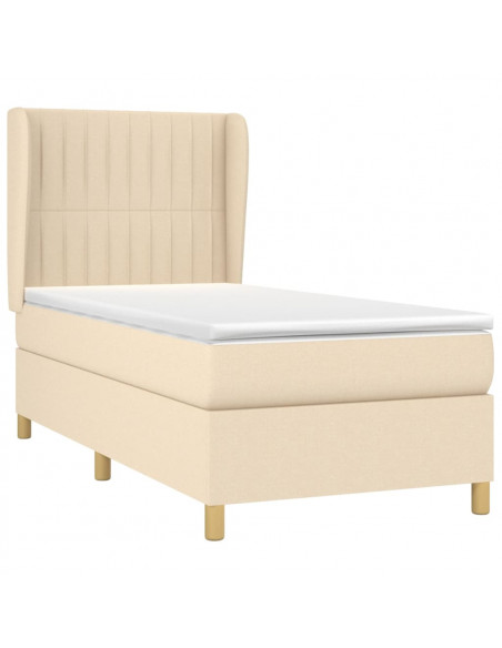 Giroletto a Molle con Materasso Crema 90x190 cm in Tessuto