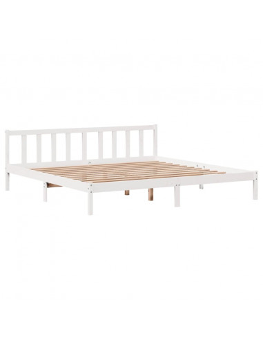 Letto senza Materasso Bianco 180x200 cm Legno Massello di Pino