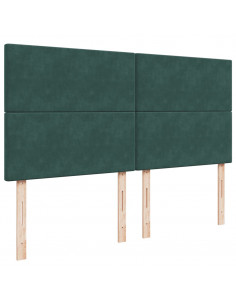 Giroletto a Molle con Materasso Verde Scuro 200x200 cm Velluto 2