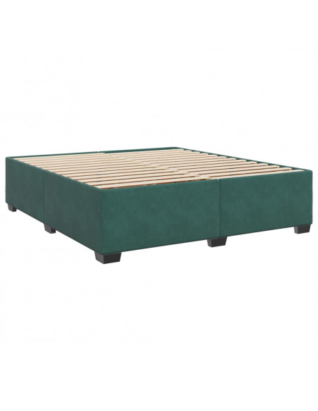 Giroletto a Molle con Materasso Verde Scuro 200x200 cm Velluto