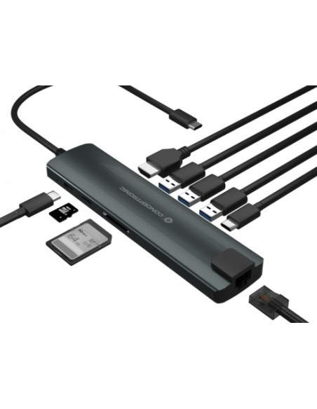 Conceptronic DONN06G USB 3.2 Gen 1 (3.1 Gen 1) Type-C Nero, Argento