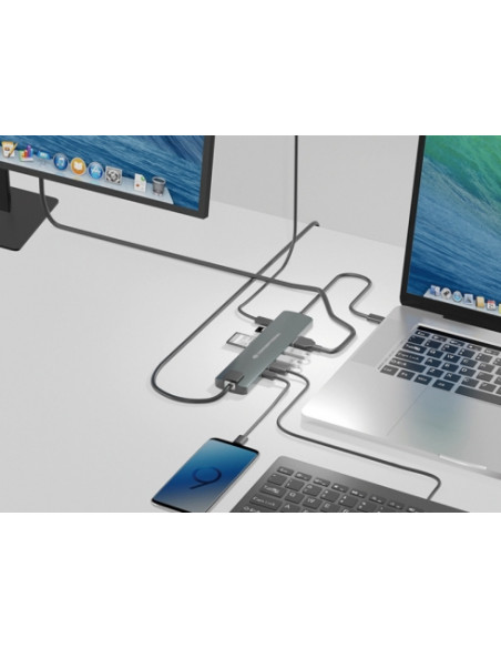 Conceptronic DONN06G USB 3.2 Gen 1 (3.1 Gen 1) Type-C Nero, Argento