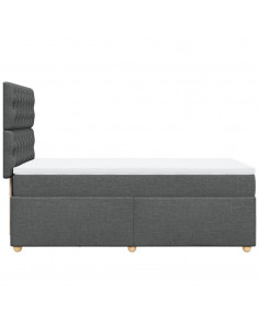 Giroletto a Molle con Materasso Grigio Scuro 90x200 cm Tessuto 2