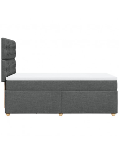 Giroletto a Molle con Materasso Grigio Scuro 90x200 cm Tessuto