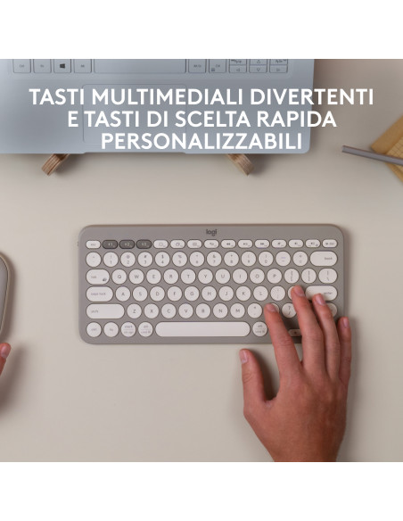 Logitech K380 tastiera Universale Bluetooth QWERTY Italiano Sabbia
