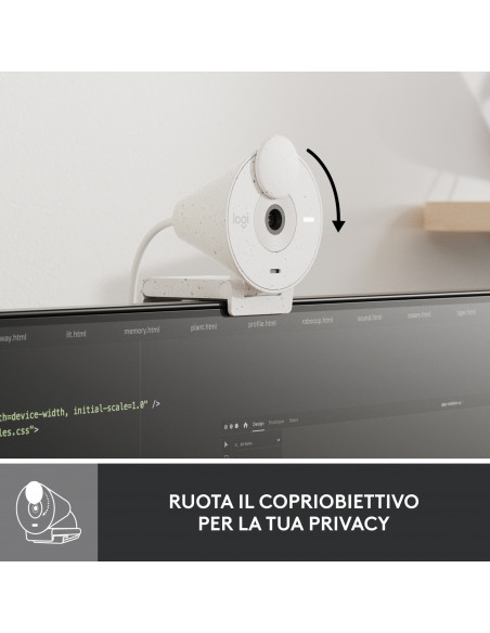 Logitech Brio 300 webcam 2 MP 1920 x 1080 Pixel USB-C Bianco