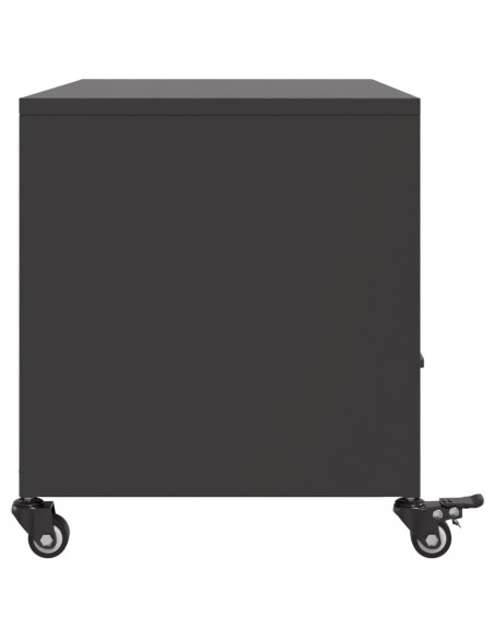 Mobile TV Nero 68x39x43,5cm in Acciaio Laminato a Freddo