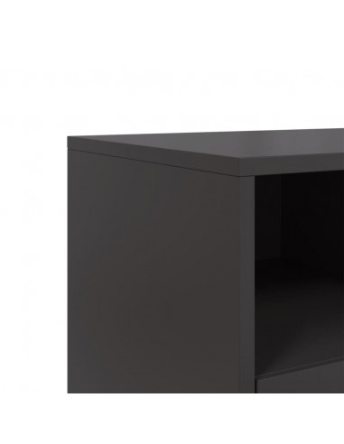 Mobile TV Nero 68x39x43,5cm in Acciaio Laminato a Freddo