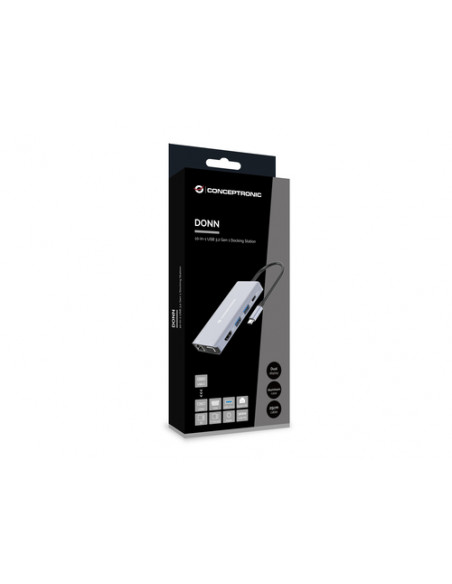 Conceptronic DONN20G Cablato USB 3.2 Gen 1 (3.1 Gen 1) Type-C Grigio