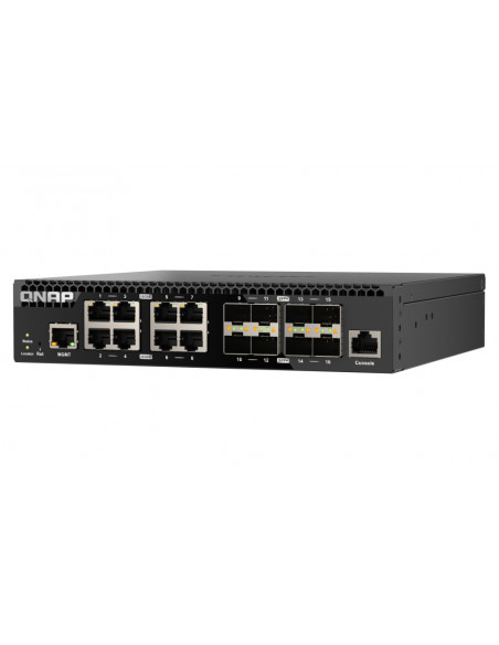 QNAP QSW-M3216R-8S8T switch di rete Gestito L2/L3 10G Ethernet (100/1000/10000) 1U Nero