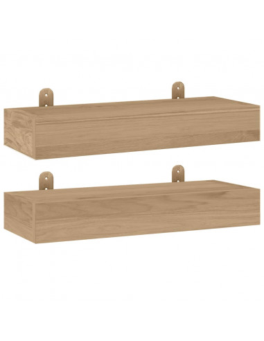 Mensole da Parete 2 pz 40x15x6 cm in Legno Massello di Teak
