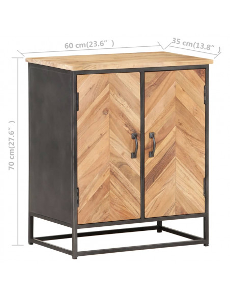 Credenza 60x35x70 cm in Legno Massello di Acacia