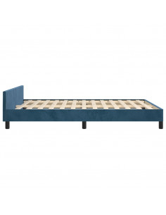 Giroletto con Testiera Blu Scuro 140x200 cm in Velluto 2