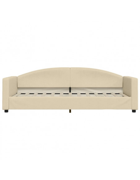 Divano Letto Estraibile con Cassetti Crema 80x200 cm in Tessuto