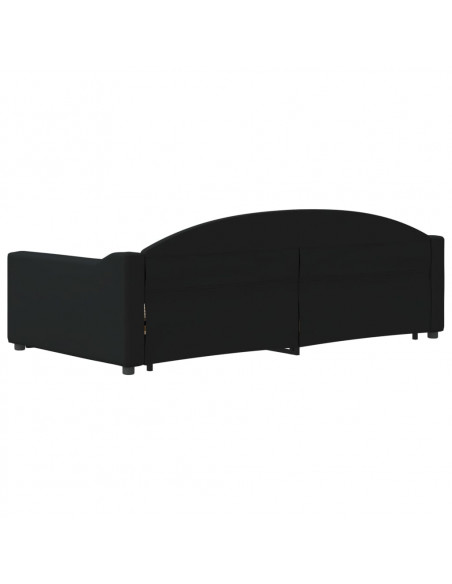 Divano Letto con Letto Estraibile Nero 100x200 cm in Tessuto