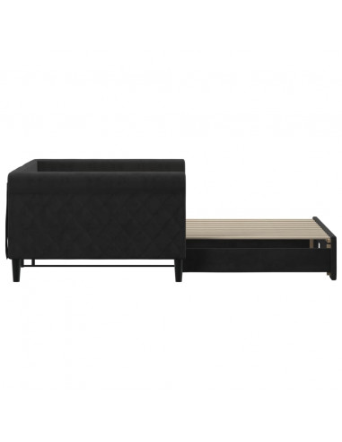Divano Letto con Letto Estraibile Nero 100x200 cm in Velluto