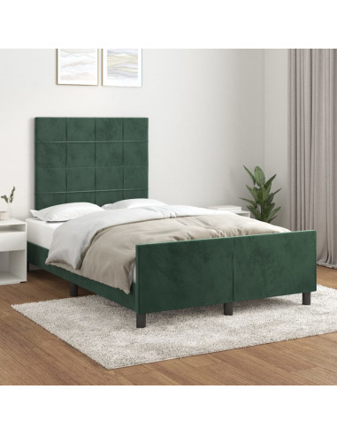 Giroletto con Testiera Verde Scuro 120x190 cm in Velluto