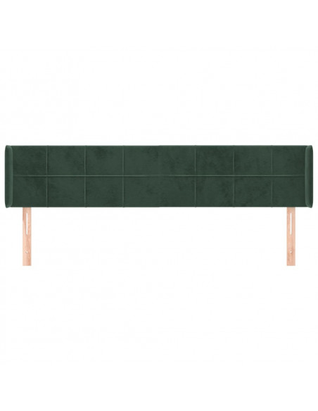 Testiera ad Orecchio Verde Scuro 203x16x78/88 cm in Velluto