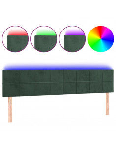 Testiera a LED Verde Scuro 200x5x78/88 cm in Velluto 2