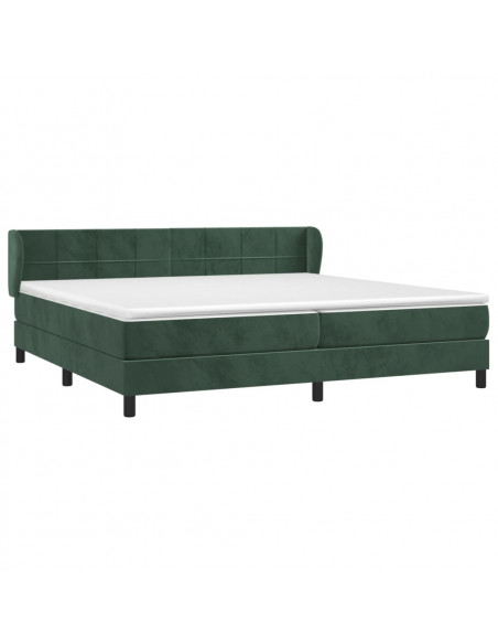 Giroletto a Molle con Materasso Verde Scuro 200x200 cm Velluto
