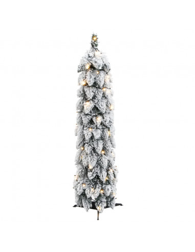 Albero di Natale Artificiale con 30 LED e Neve Floccata 60 cm