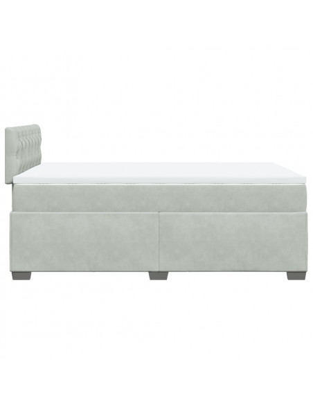 Giroletto a Molle con Materasso Grigio Chiaro 120x190cm Velluto