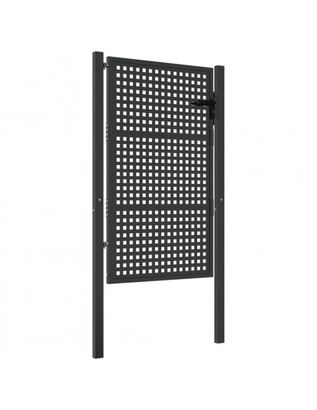 Cancello da Giardino Antracite 100x150 cm in Acciaio