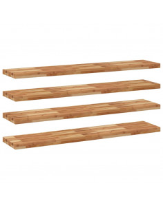 Mensole da Parete 4 pz 160x30x4 cm Legno Acacia Rifinito a Olio 2