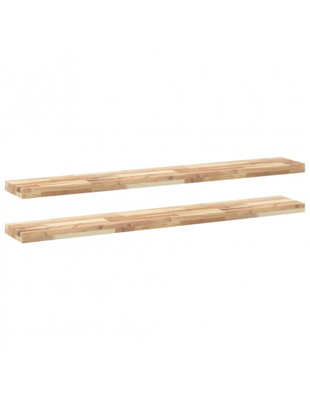 Mensole da Parete 2 pz 160x20x4 cm Legno Acacia Non Trattato