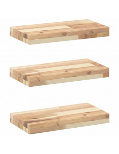 Mensole da Parete 3 pz 40x20x4 cm Legno Acacia Non Trattato 2