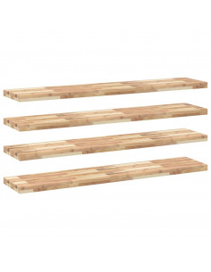 Mensole da Parete 4 pz 120x30x4 cm Legno Acacia Non Trattato 2