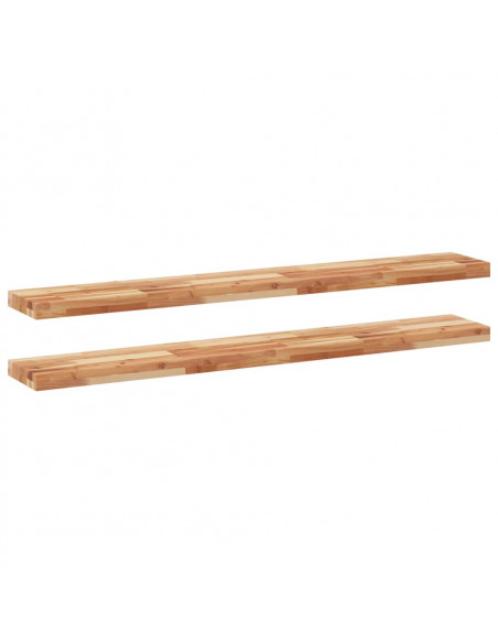 Mensole da Parete 2 pz 120x20x4 cm Legno Acacia Rifinito a Olio