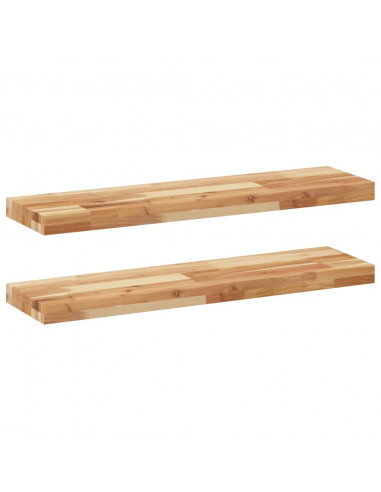 Mensole da Parete 2 pz 80x20x4 cm Legno Acacia Rifinito a Olio