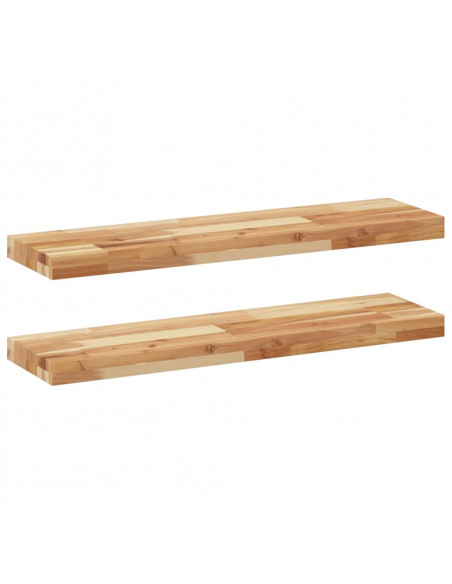 Mensole da Parete 2 pz 80x20x4 cm Legno Acacia Rifinito a Olio