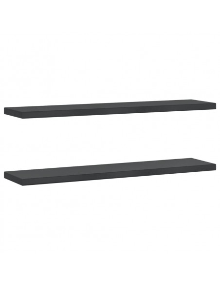 Mensole a Muro 2 pz 100x23,5x3 cm Nero in Acciaio Inossidabile