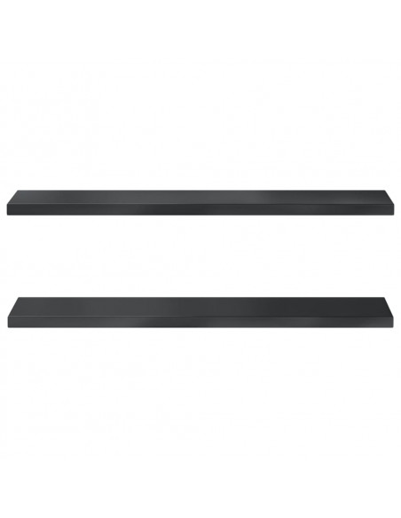 Mensole a Muro 2 pz 100x23,5x3 cm Nero in Acciaio Inossidabile