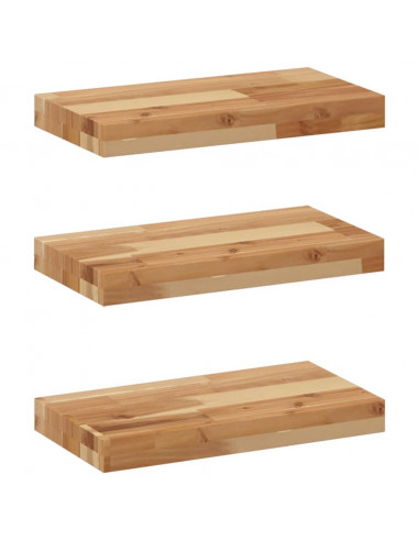 Mensole da Parete 3 pz 40x20x4 cm Legno Acacia Rifinito a Olio