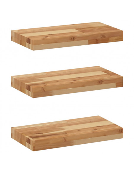 Mensole da Parete 3 pz 40x20x4 cm Legno Acacia Rifinito a Olio
