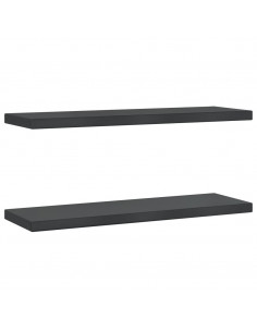 Mensole a Muro 2 pz 75x23,5x3 cm Nero in Acciaio Inossidabile 2