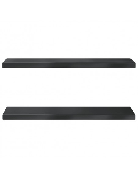 Mensole a Muro 2 pz 75x23,5x3 cm Nero in Acciaio Inossidabile