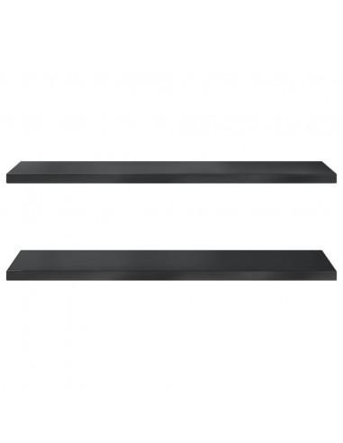 Mensole a Muro 2 pz 100x40x3 cm Nero in Acciaio Inossidabile