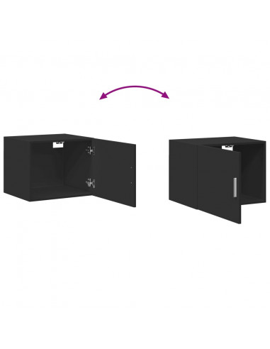 Mobile a Parete Nero 50x42,5x40 cm in Legno Multistrato