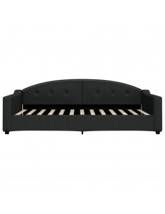 Divano Letto Estraibile con Cassetti Nero 100x200 cm in Tessuto 2