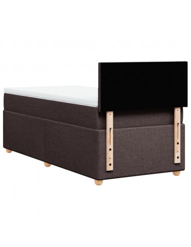 Giroletto a Molle con Materasso Marrone Scuro 90x200 cm Tessuto