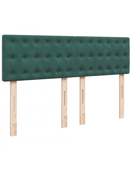 Giroletto a Molle con Materasso Verde Scuro 140x200 cm Velluto