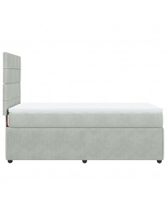 Giroletto a Molle con Materasso Grigio Chiaro 80x200 cm Velluto 2