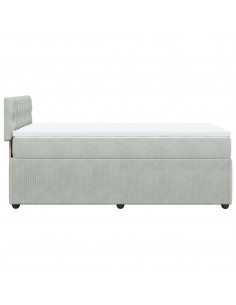 Giroletto a Molle con Materasso Grigio Chiaro 80x200 cm Velluto 2